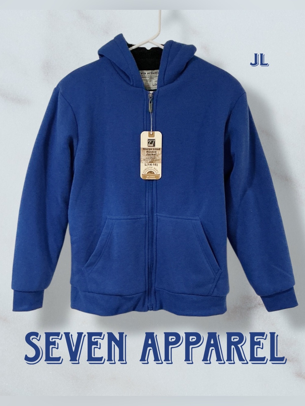 SEVEN APPAREL Sherpa Lined Boys Hooded Jacket Size L (14-16)